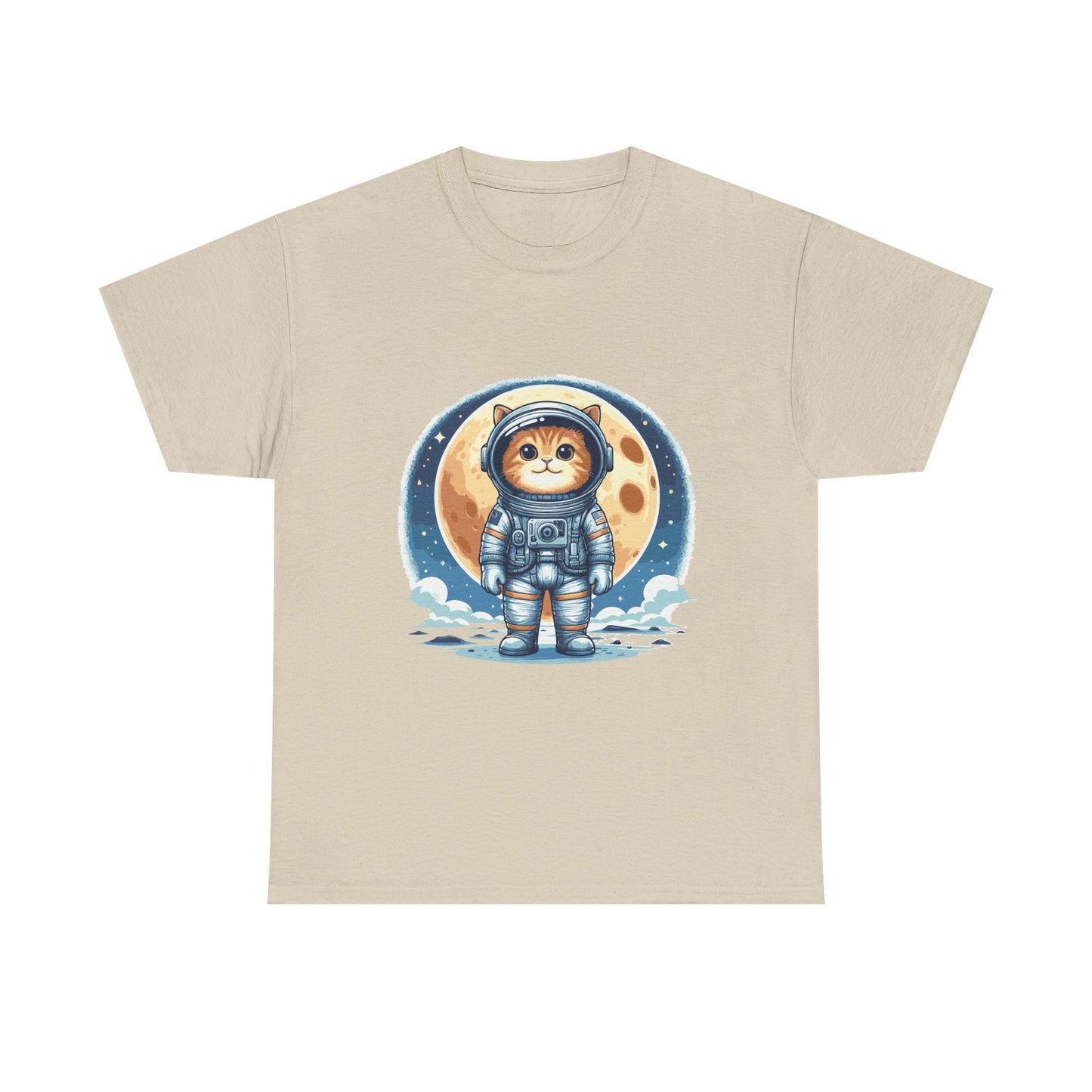 Astronaut Cat T-Shirt – Cute Space Kitty Tee with Moon