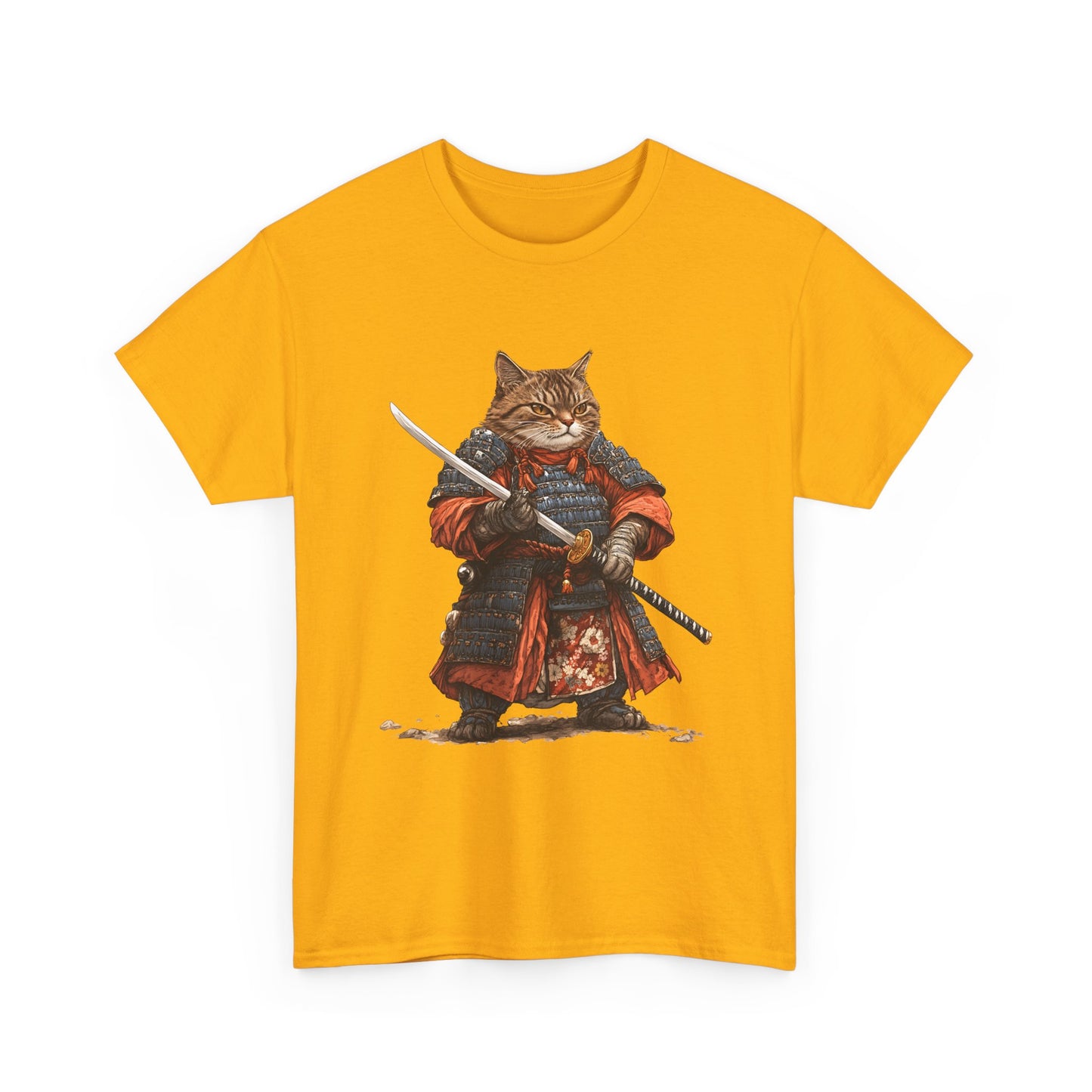 Samurai Cat T-Shirt – Warrior Tabby Graphic Tee