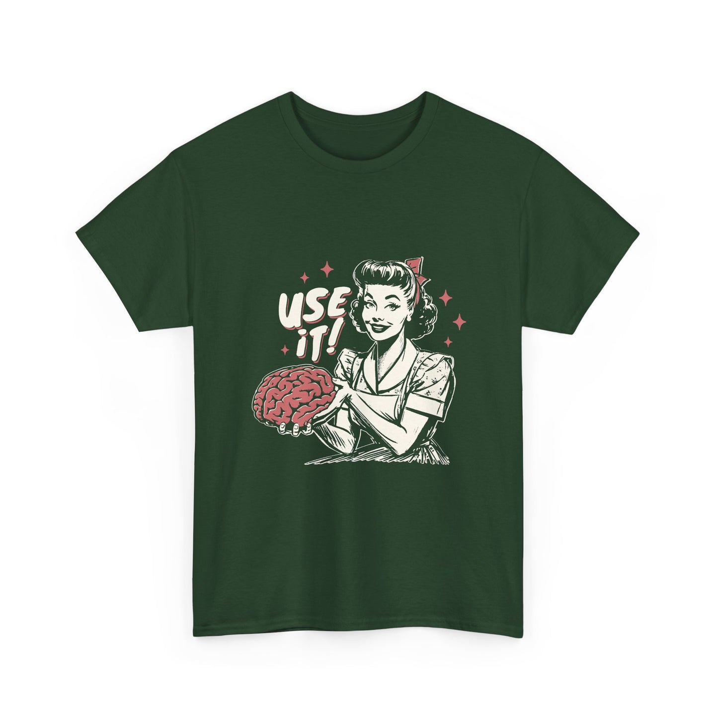 Use It! Retro Nurse Holding Brain Vintage Graphic Tee