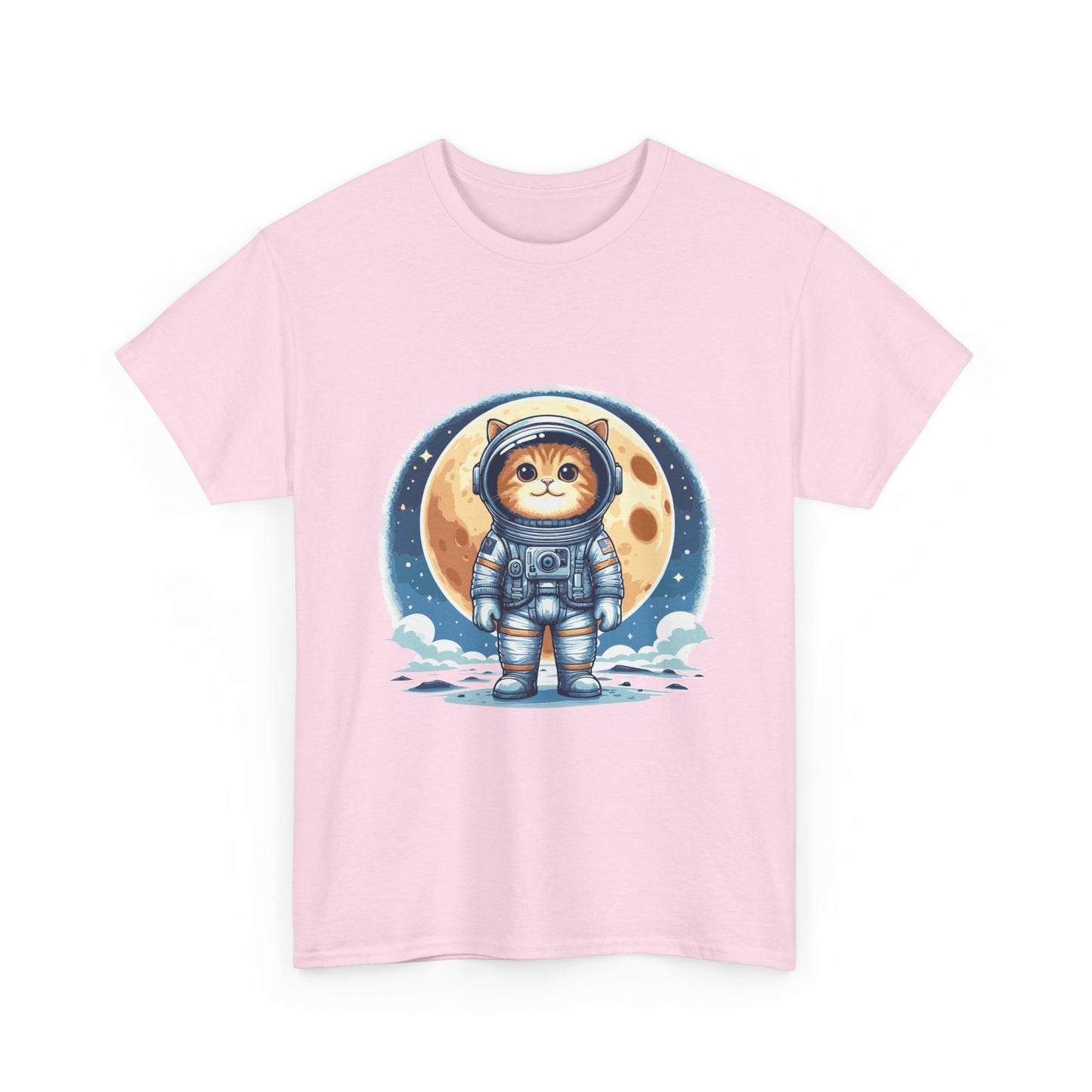 Astronaut Cat T-Shirt – Cute Space Kitty Tee with Moon