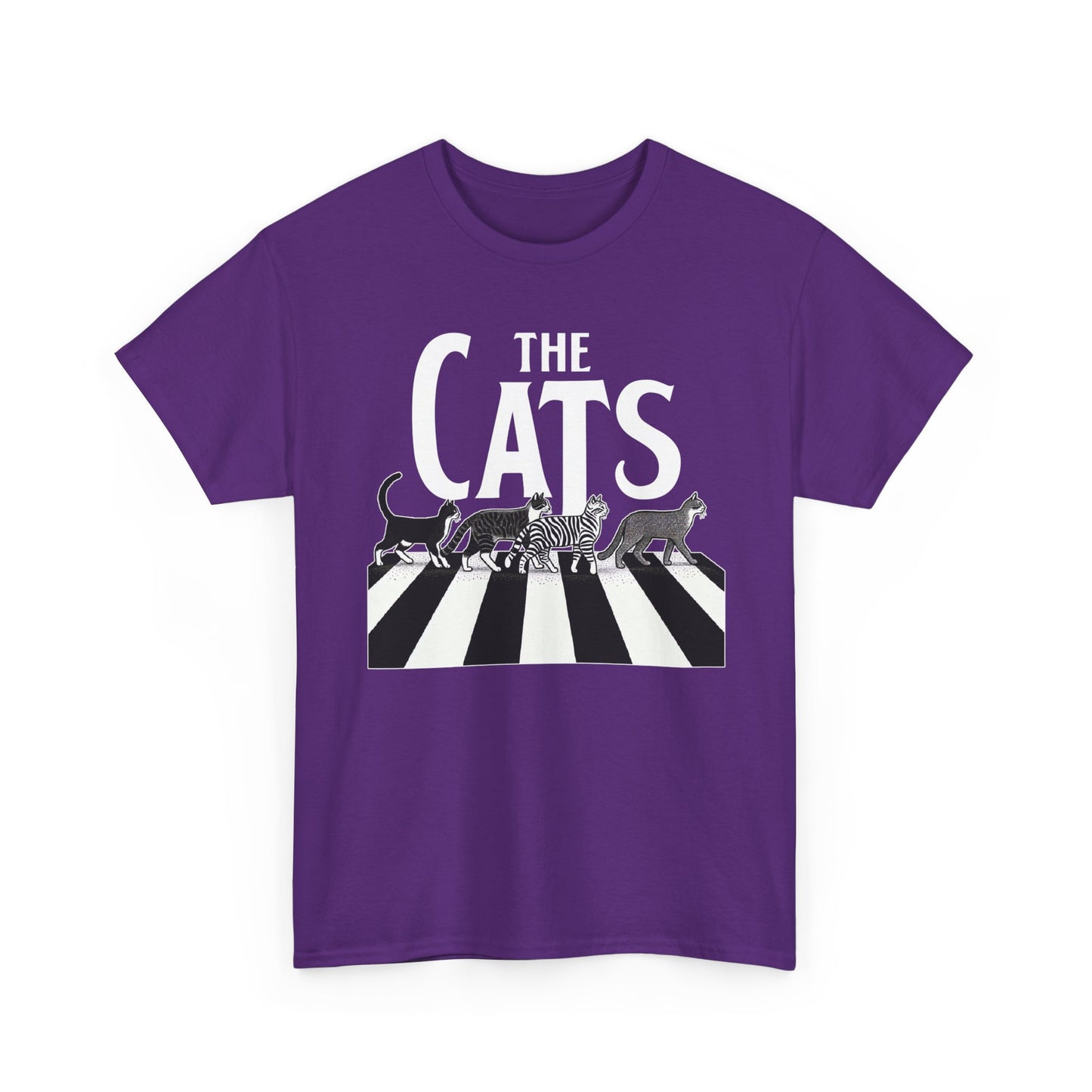 Cats Crossing T‑Shirt — Retro Black & White Cat Walk Graphic Tee
