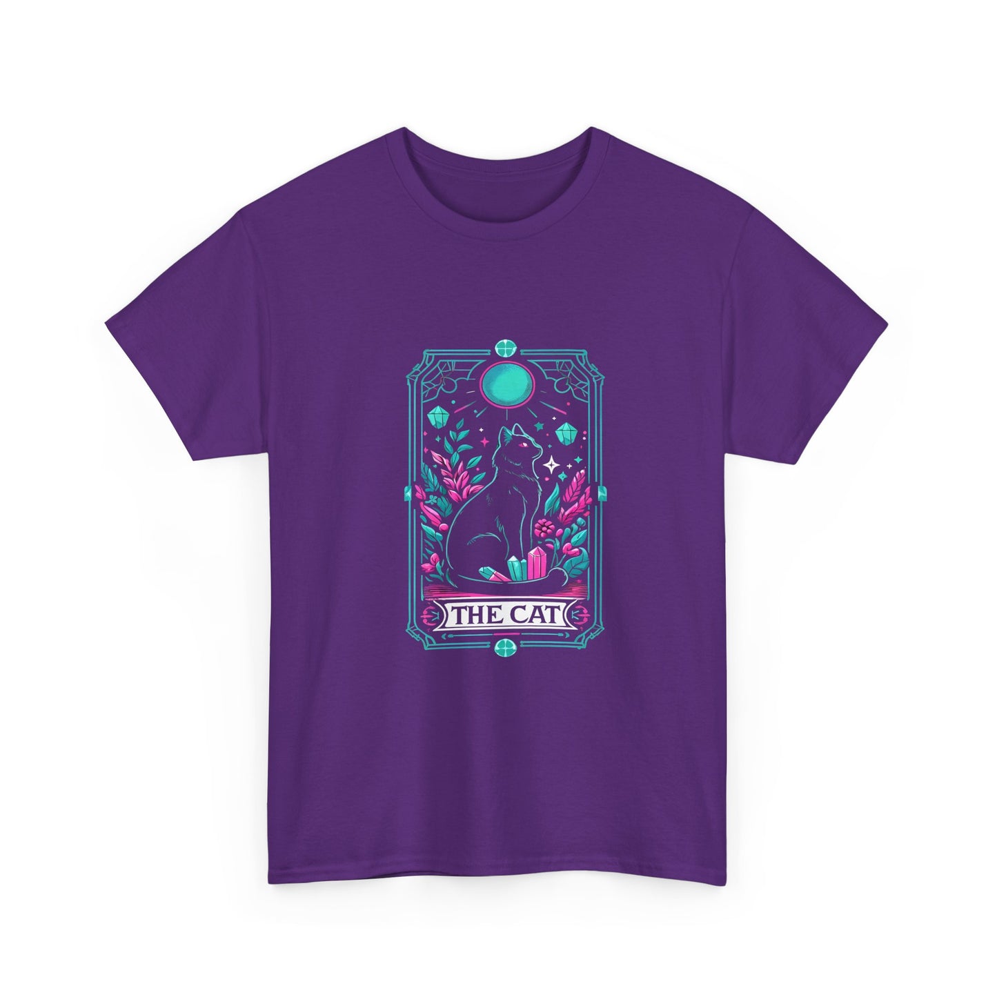 Cat Tarot T-Shirt — "The Cat" Mystical Black Tee