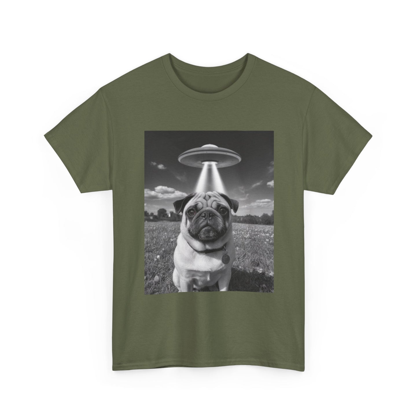 Pug Abduction Tee - Funny UFO Dog Graphic Shirt