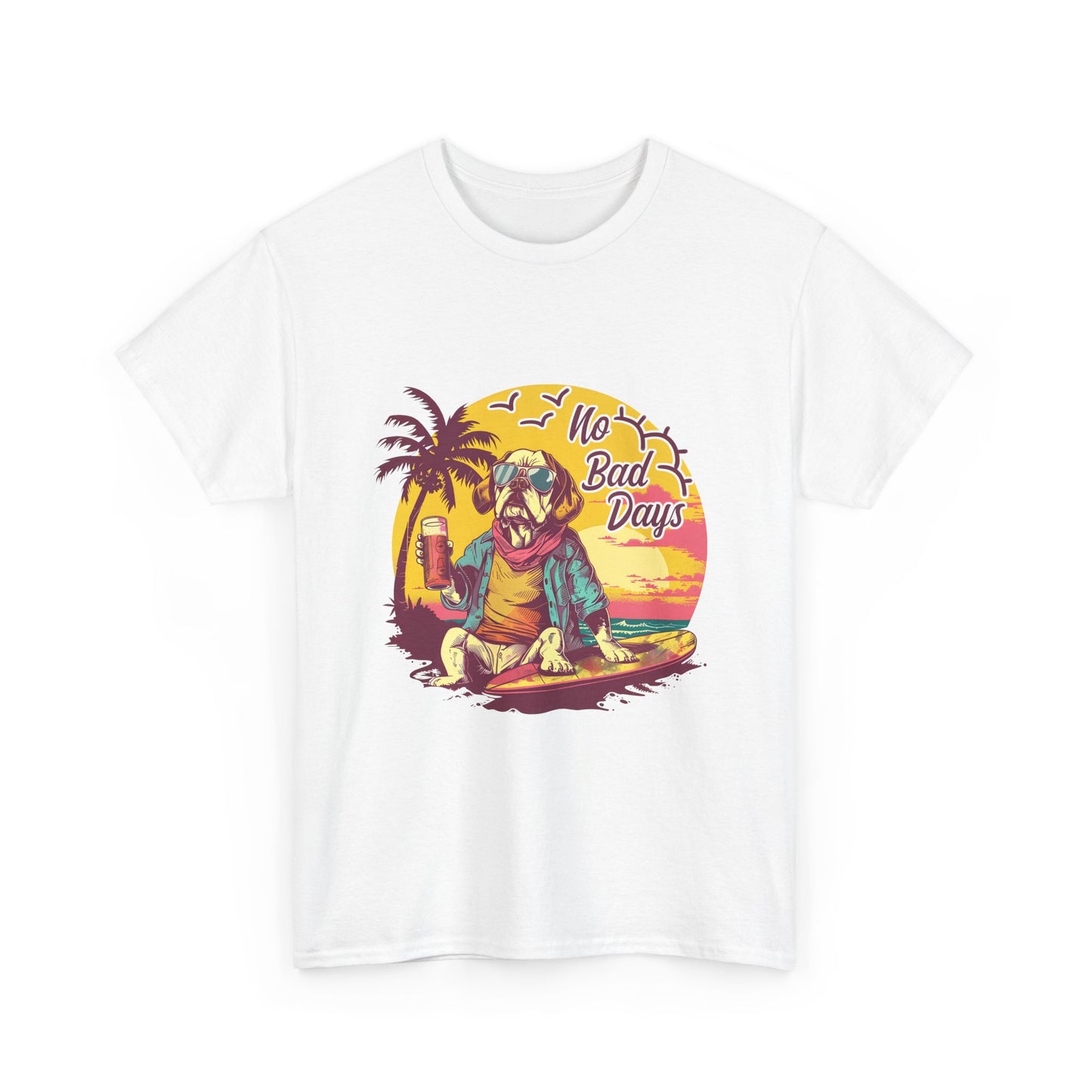 T-Shirt — "No Bad Days" Surf Sloth Retro Beach Tee