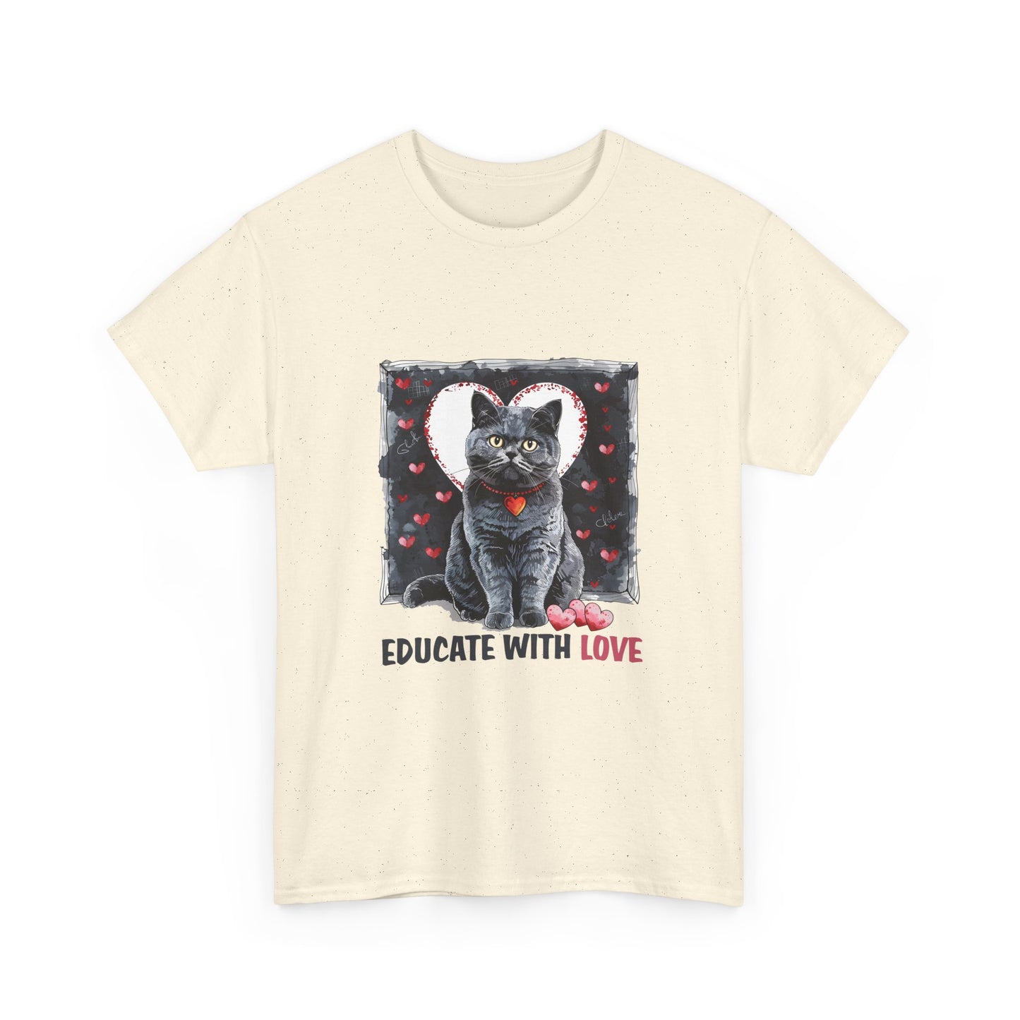Cat “Educate With Love” T‑Shirt