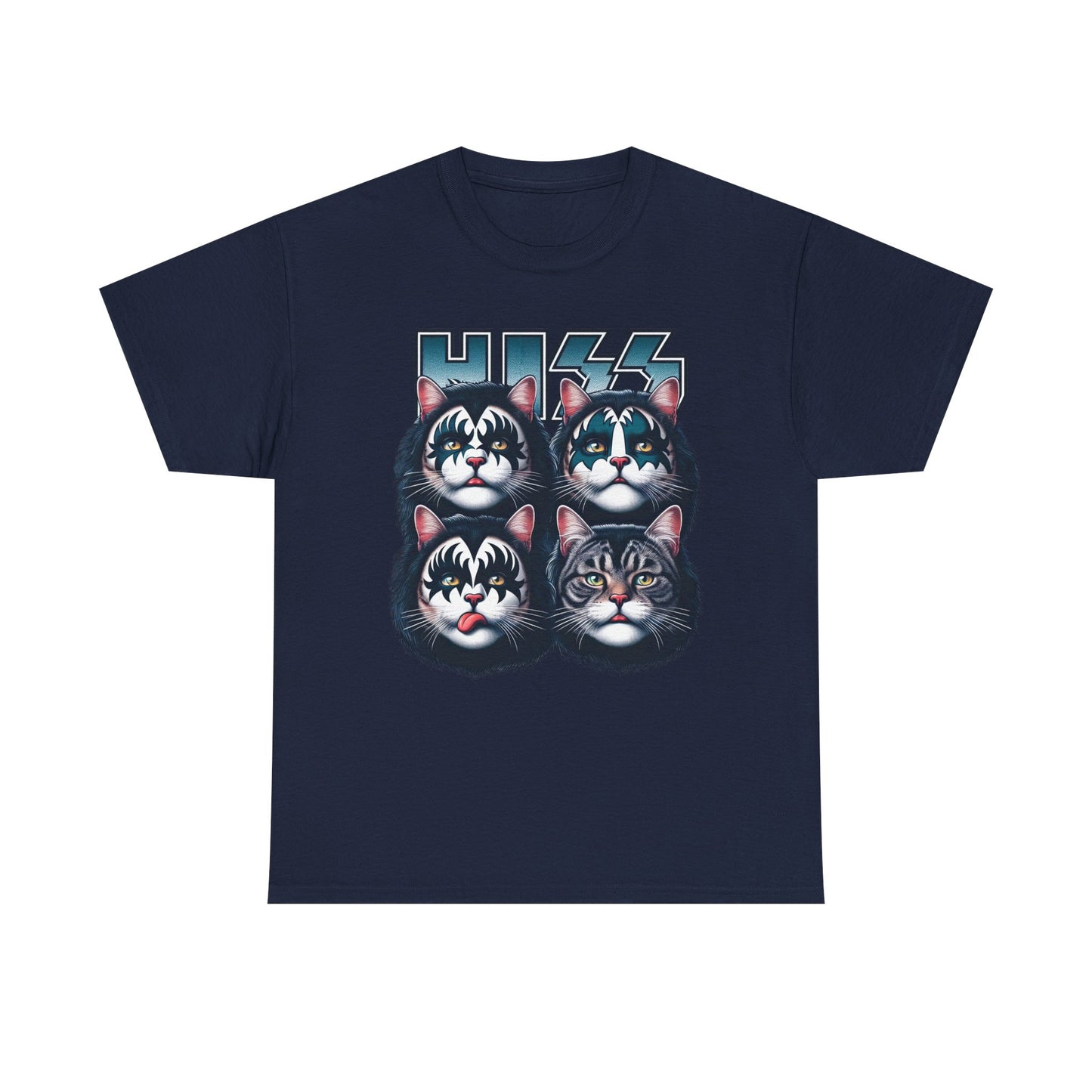 KISS-Style Rock Cat Band T-Shirt