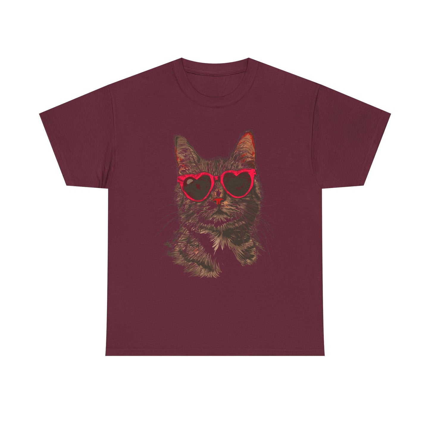 Cat with Heart Sunglasses T-Shirt