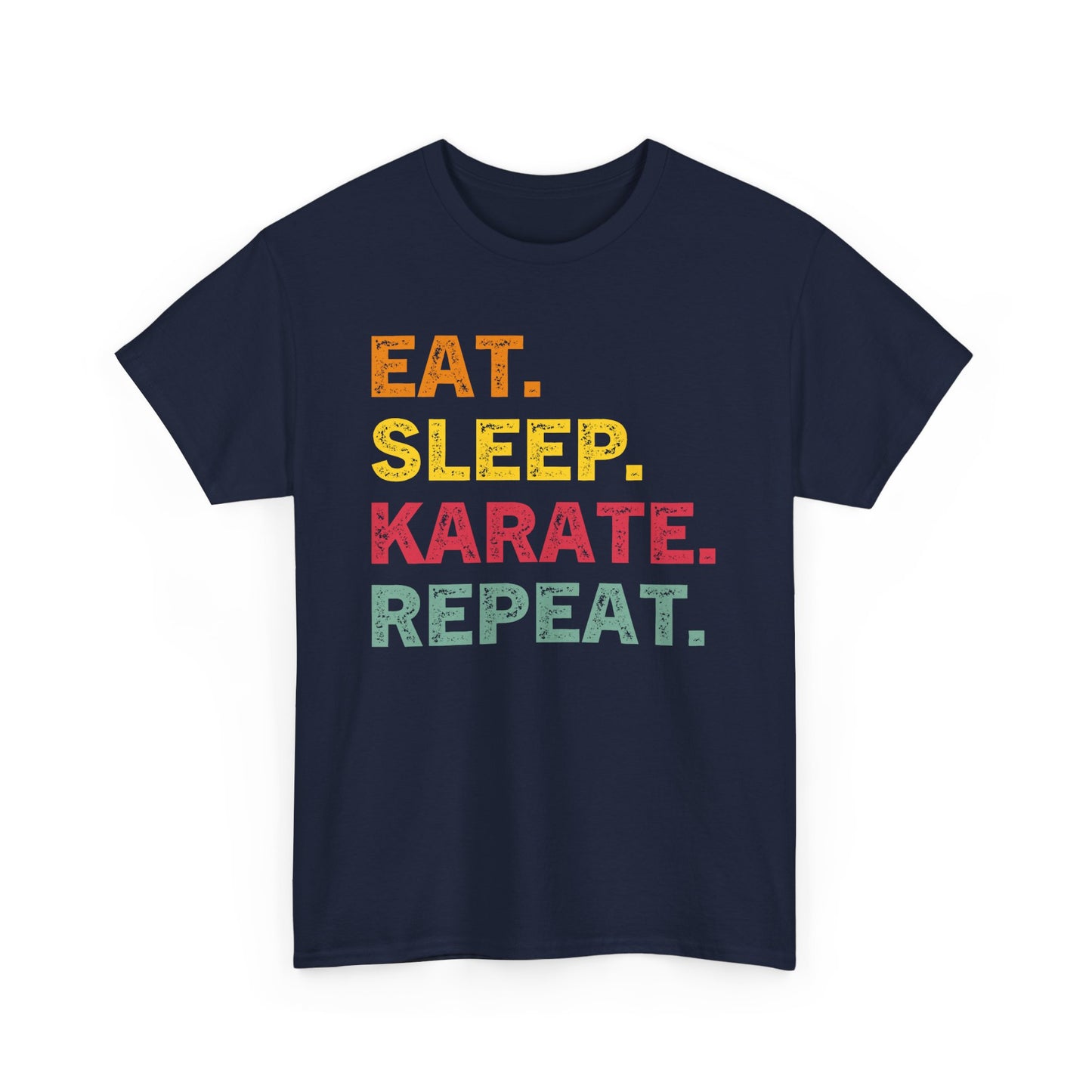 Karate T-Shirt - Eat. Sleep. Karate. Repeat. Retro Martial Arts Tee