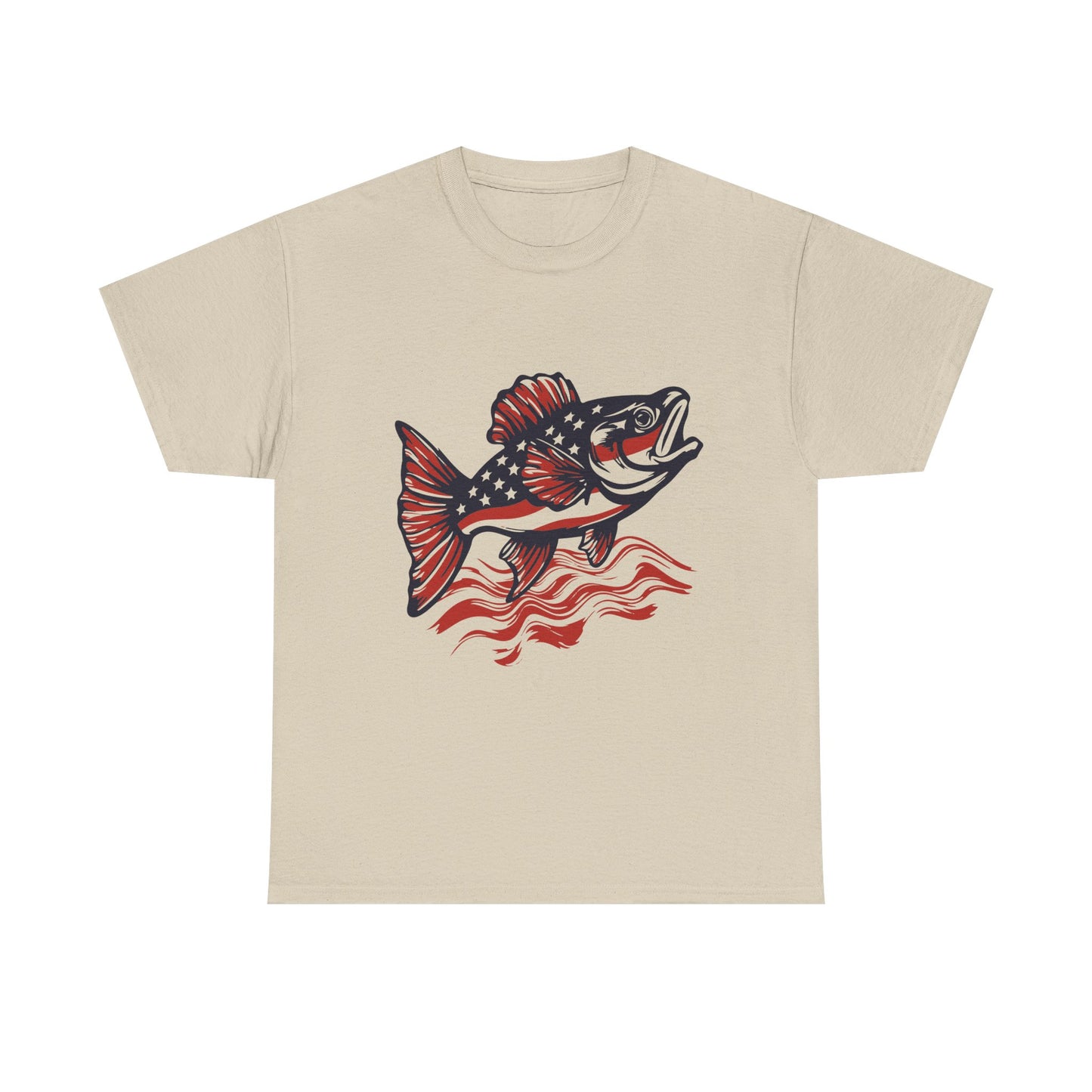 Walleye Fishing Graphic Tee – Retro Red & Black Fish Design