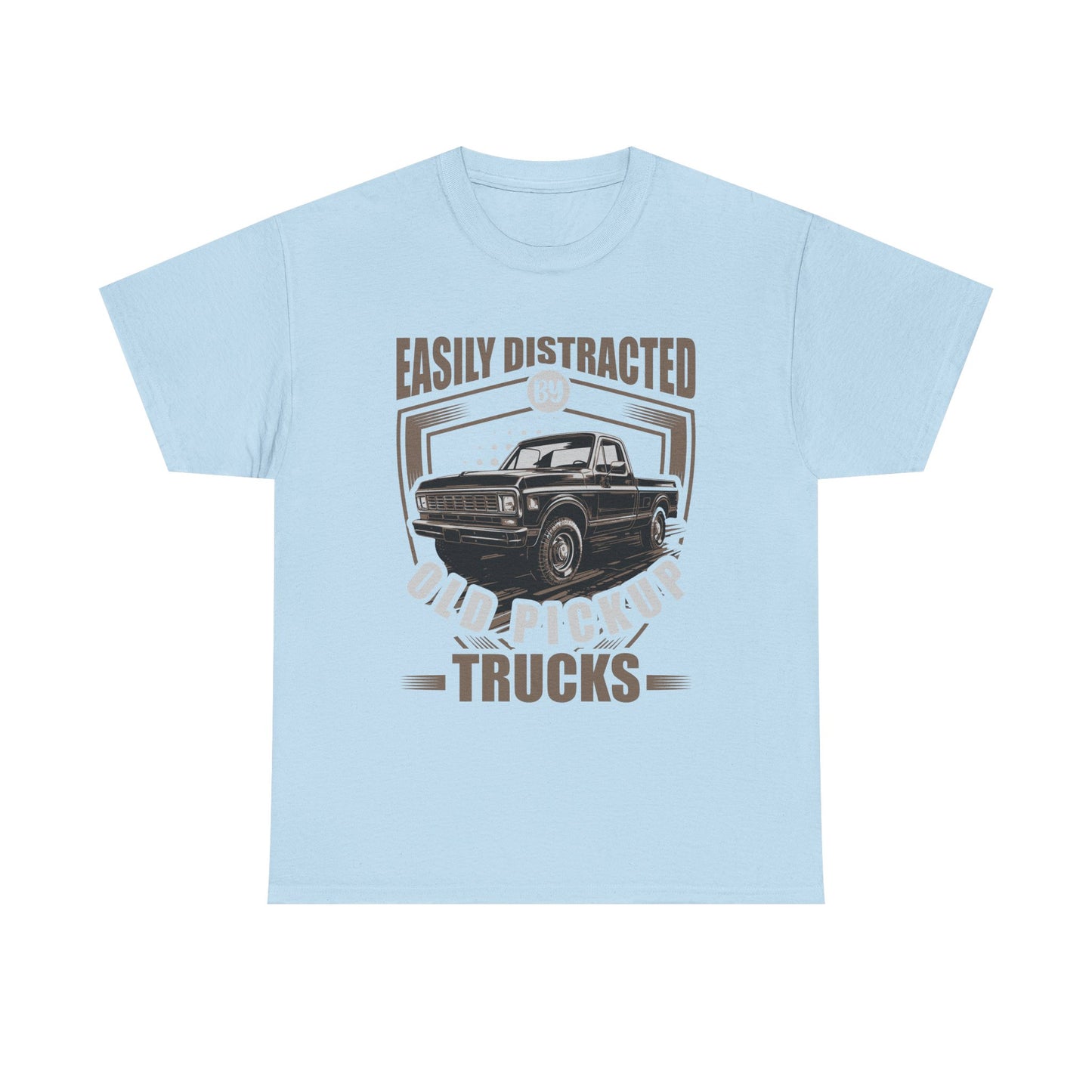 Old Pickup Trucks T-Shirt — "Easily Distracted By Old Pickup Trucks" Vintage Truck Tee