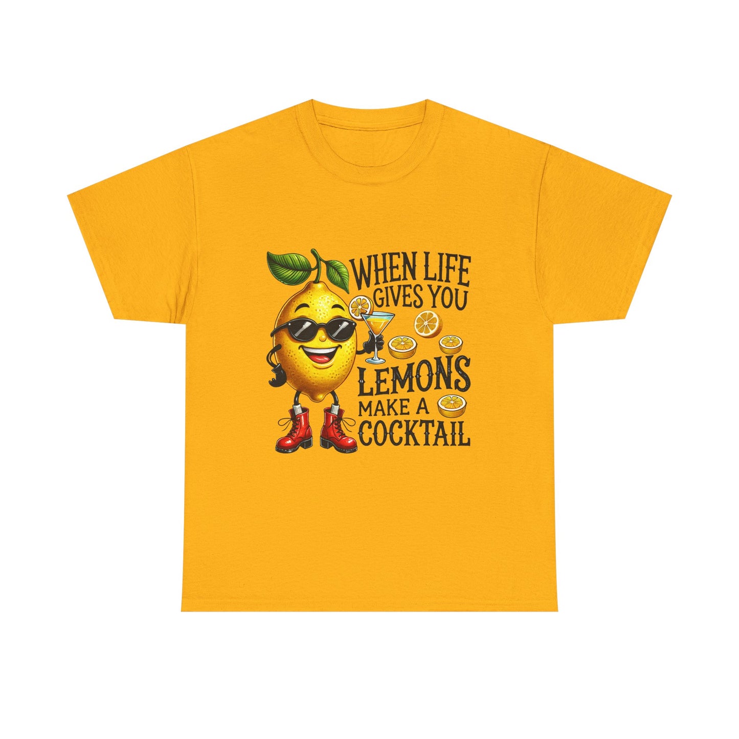 T-Shirt — "When Life Gives You Lemons Make a Cocktail" Funny Lemon Graphic Tee