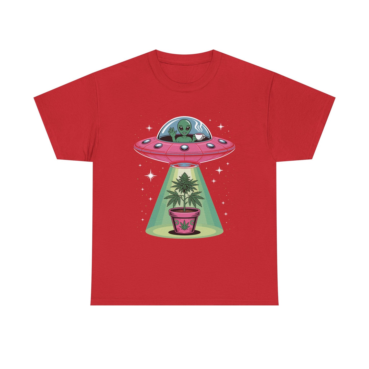 Alien UFO Plant Tee — Cute Extraterrestrial Plant Abduction Graphic T-Shirt