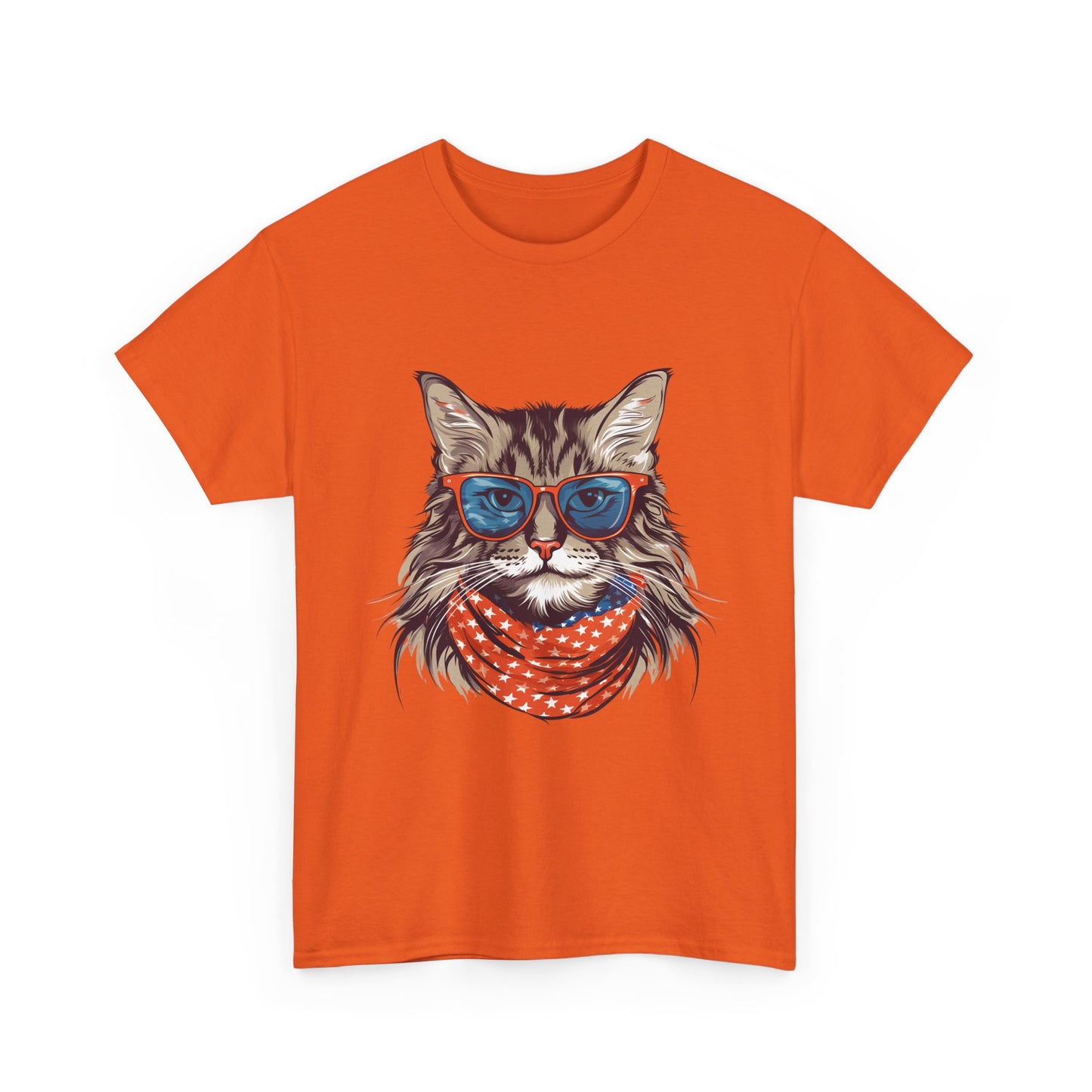 Cat with Sunglasses & Bandana T-Shirt — Cool Retro Cat Graphic Tee