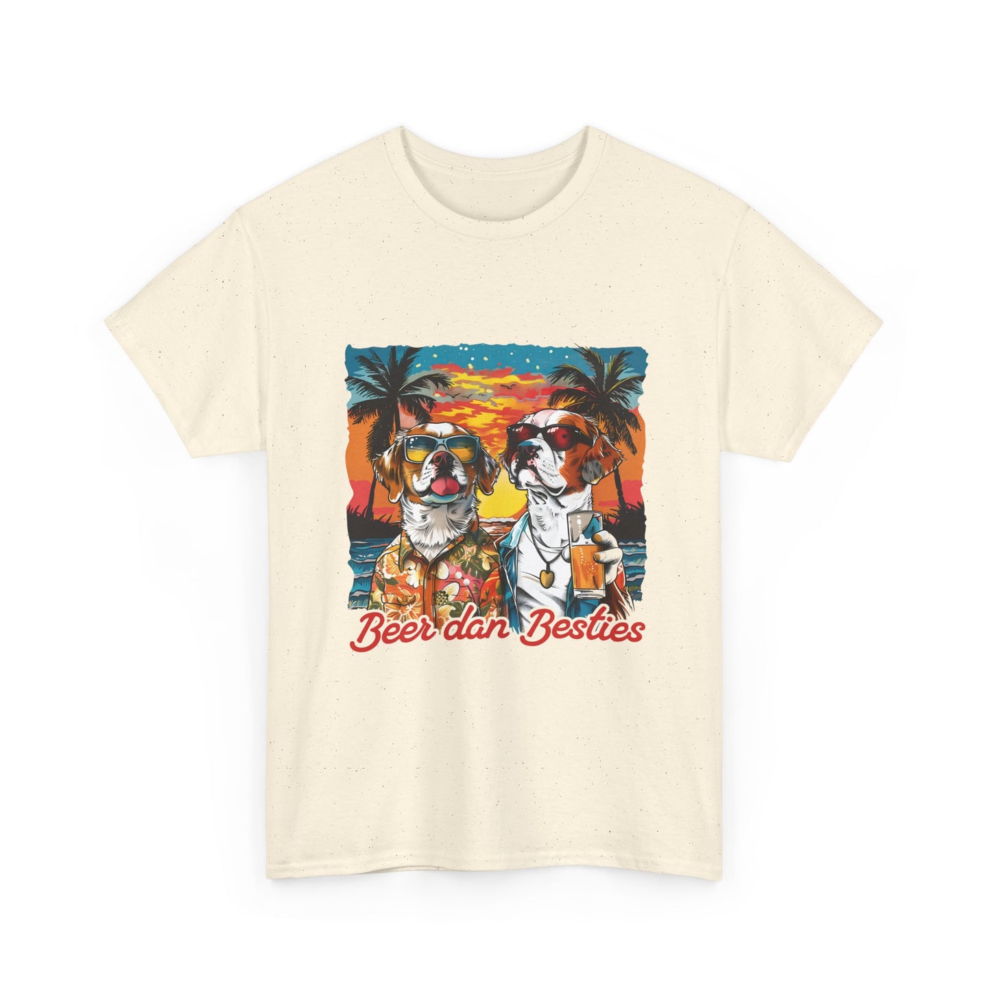 T-Shirt — 'Beer dan Besties' Retro Sunset Dogs Tee