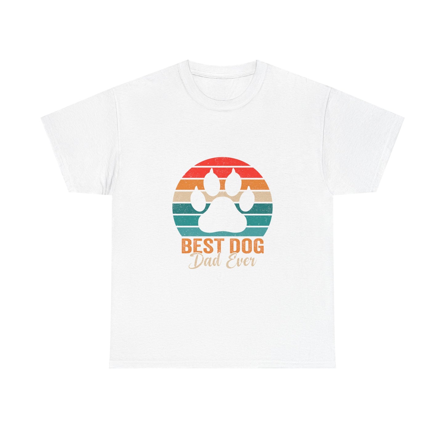 Best Dog Dad Ever T-Shirt — Retro Paw Print Tee for Dog Lovers