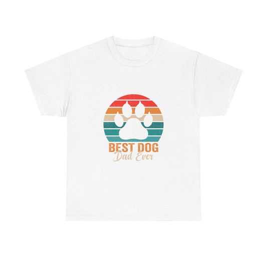 Best Dog Dad Ever T-Shirt — Retro Paw Print Tee for Dog Lovers