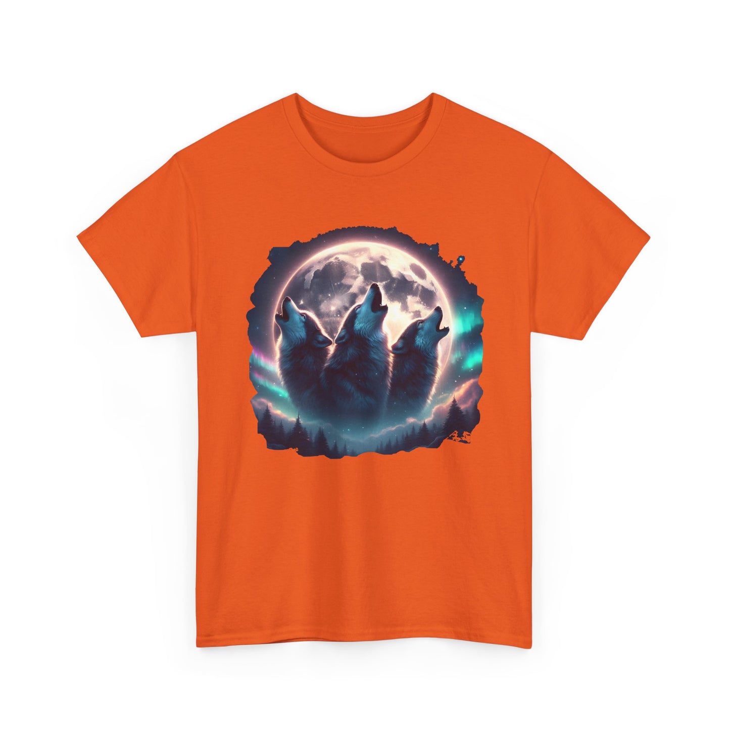 Wolf Moon T-Shirt — Howling Wolves Silhouette at Full Moon Graphic Tee