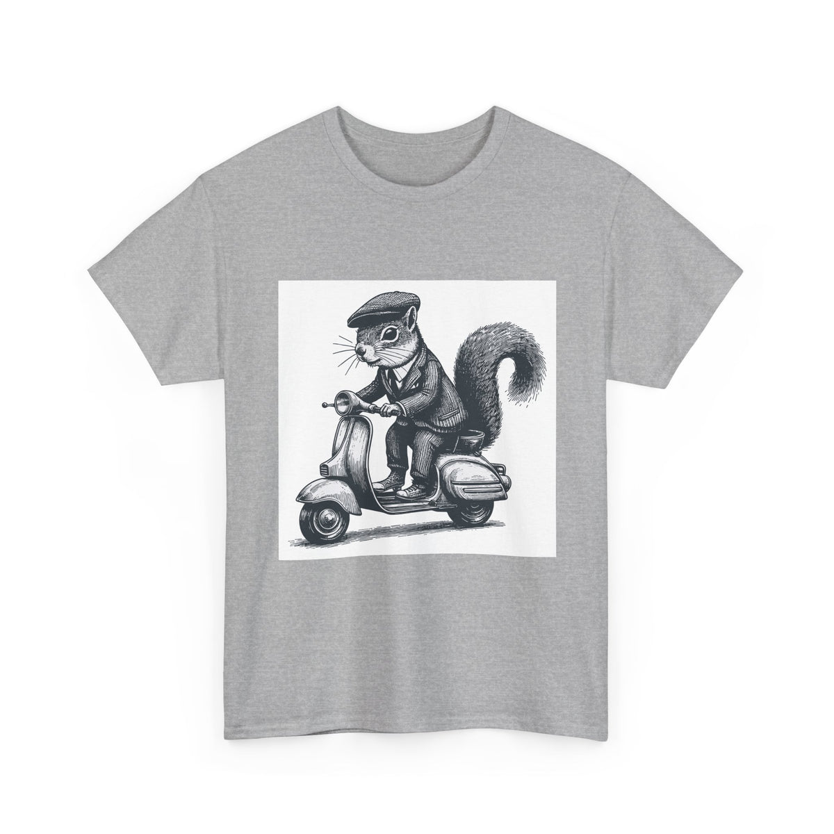 Squirrel on Scooter T-Shirt — Retro Riding Animal Tee
