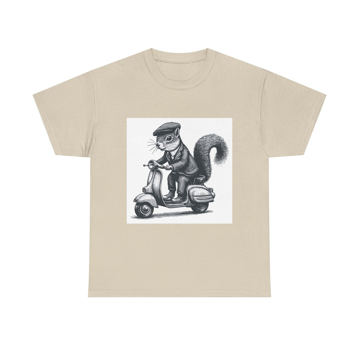 Squirrel on Scooter T-Shirt — Retro Riding Animal Tee