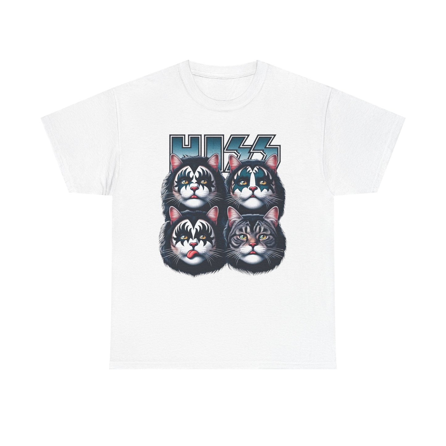 KISS-Style Rock Cat Band T-Shirt