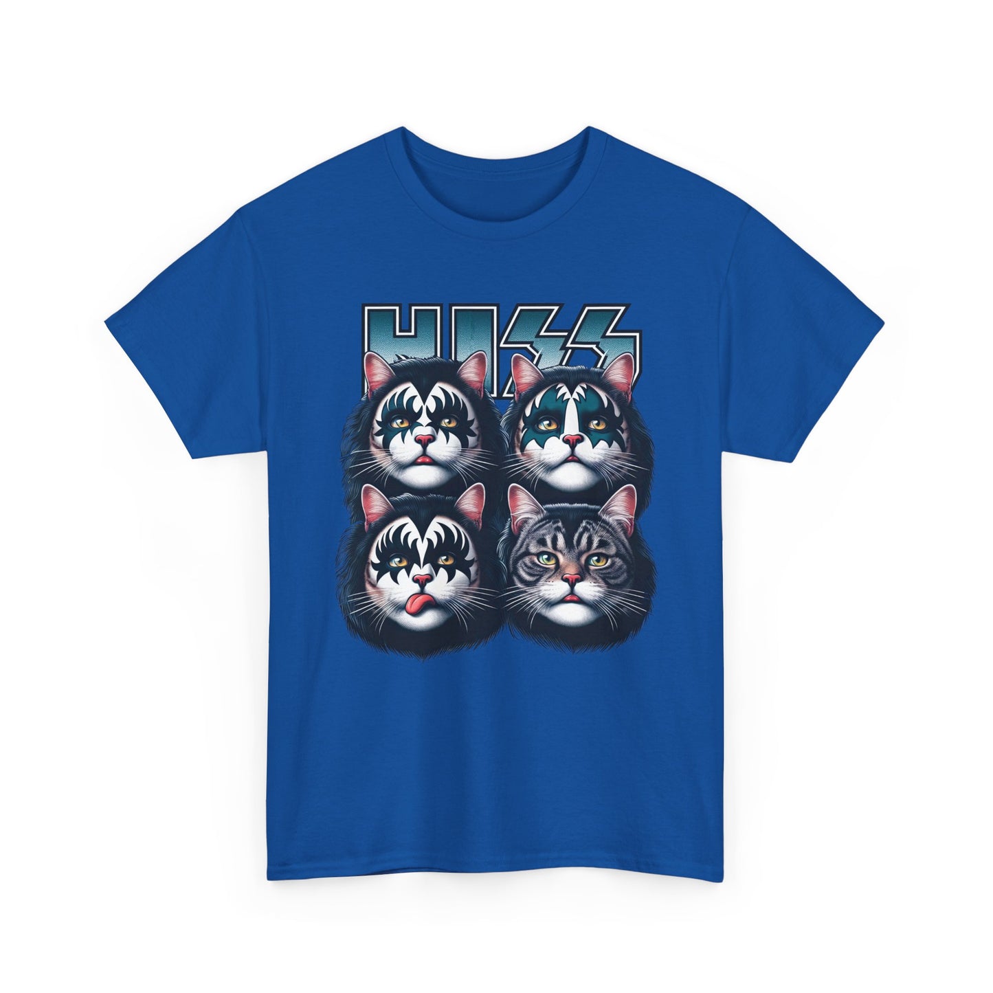 KISS-Style Rock Cat Band T-Shirt