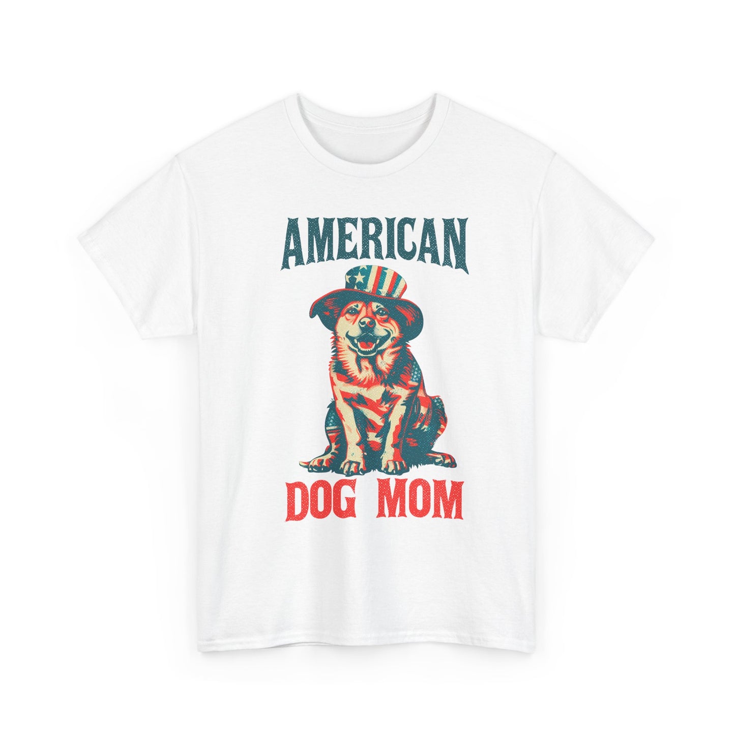 American Dog Mom T-Shirt — Patriotic Pup Tee for Dog Lovers