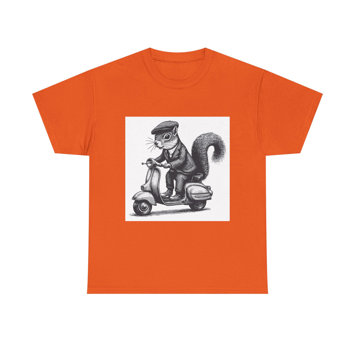 Squirrel on Scooter T-Shirt — Retro Riding Animal Tee