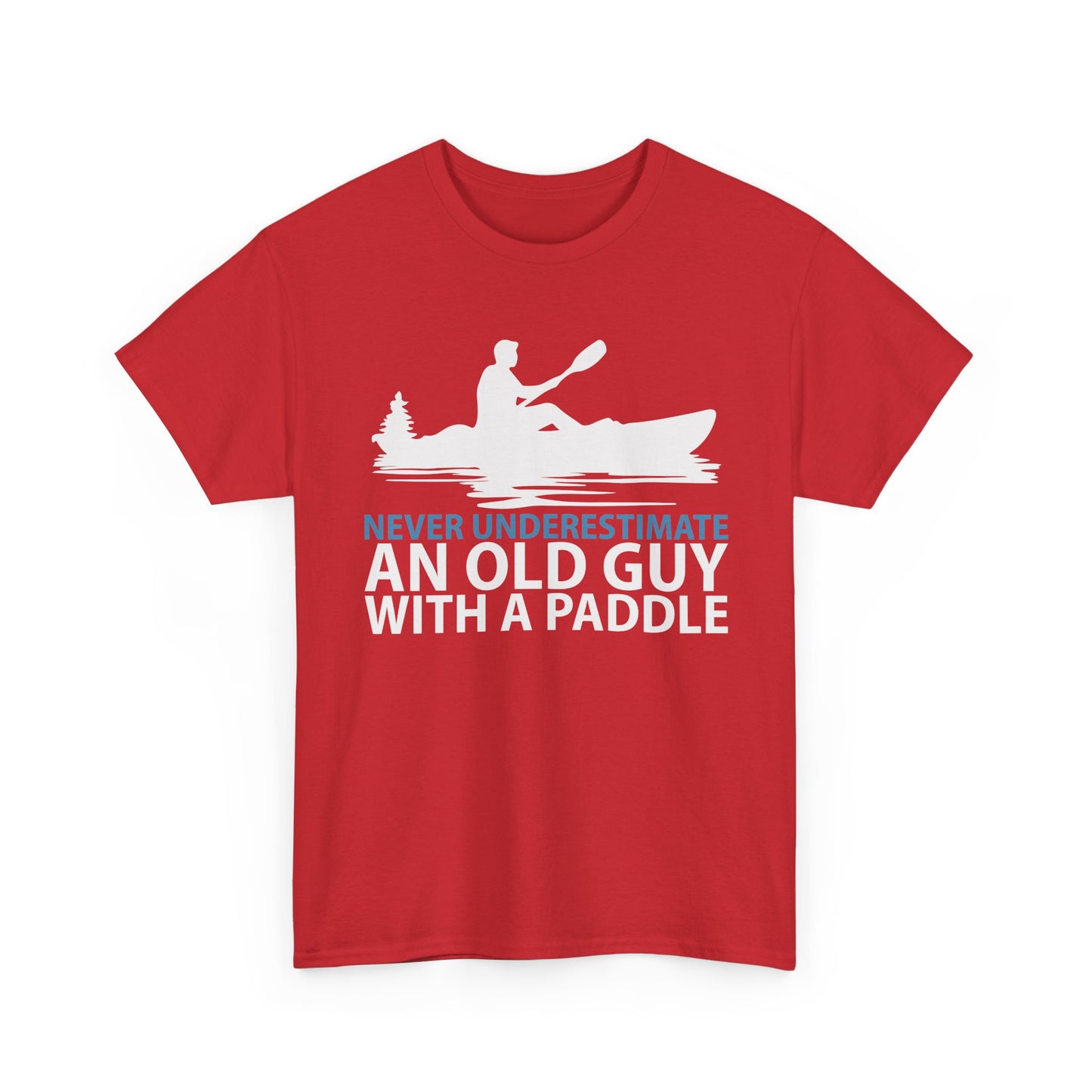 Kayak T-Shirt — "Never Underestimate An Old Guy With A Paddle" Vintage Paddleboarding Tee