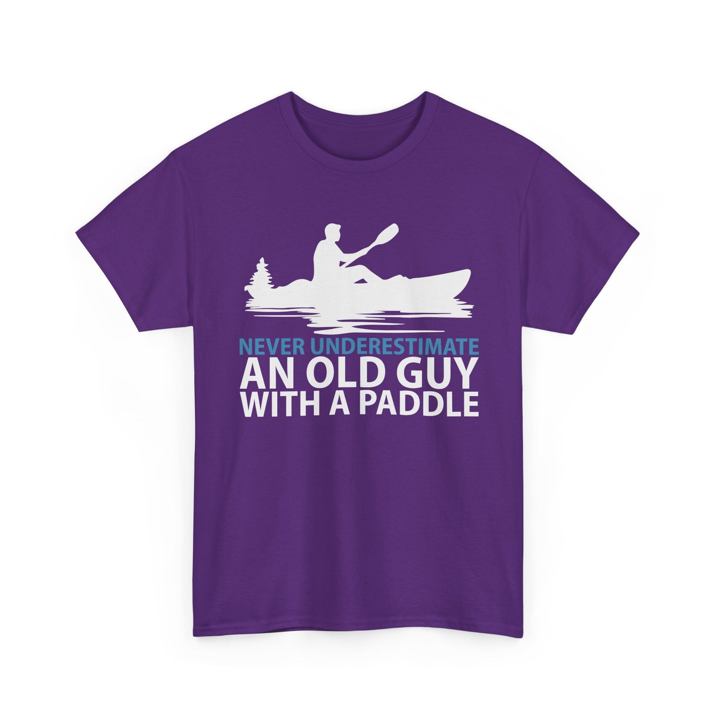 Kayak T-Shirt — "Never Underestimate An Old Guy With A Paddle" Vintage Paddleboarding Tee