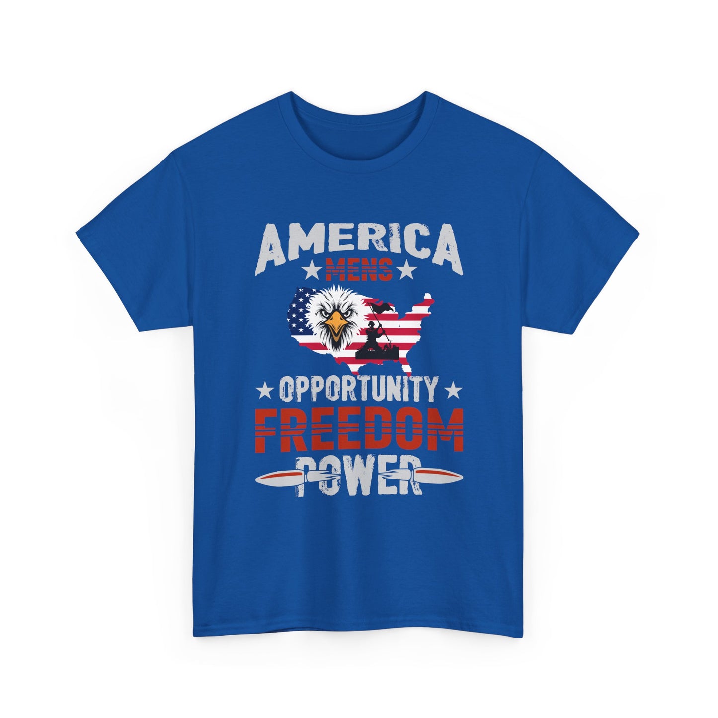 Freedom Power Patriotic T‑Shirt — America Opportunity & Veterans Flag Design