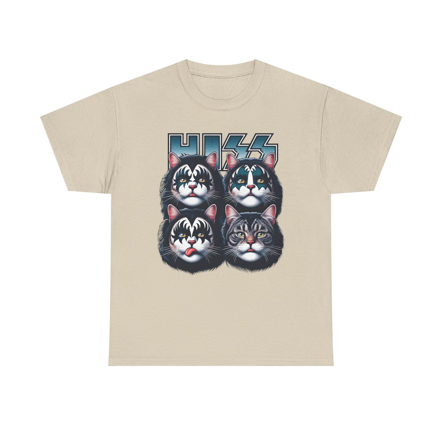 KISS-Style Rock Cat Band T-Shirt