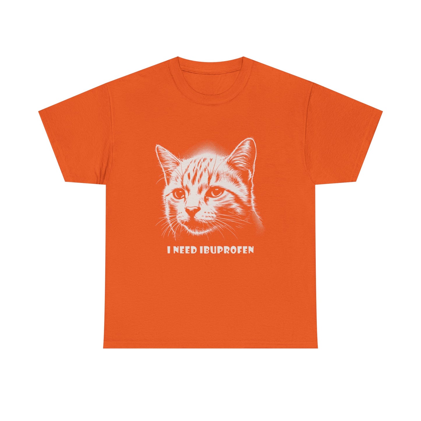 Cat Graphic Tee — "I Need Ibuprofen" Funny Vintage Cat T-Shirt