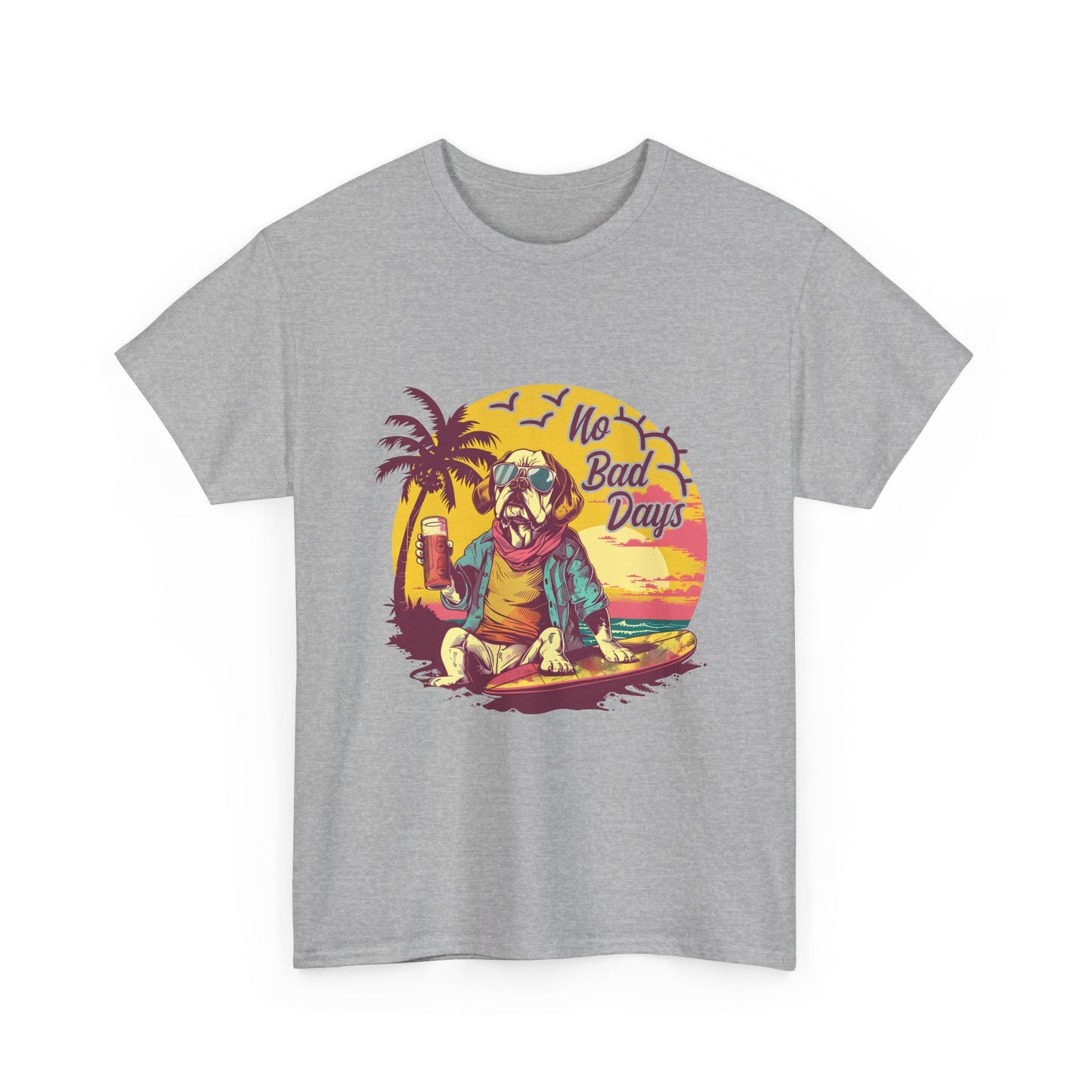 T-Shirt — "No Bad Days" Surf Sloth Retro Beach Tee