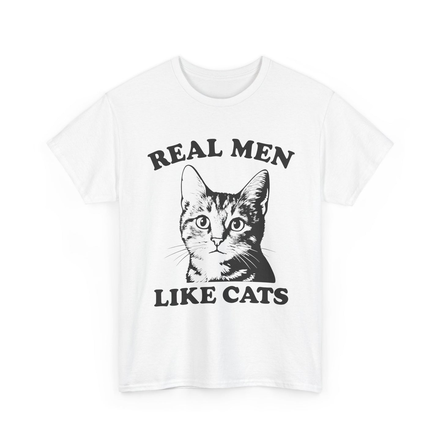 Real Men Like Cats T-Shirt — Vintage Cat Lover Tee