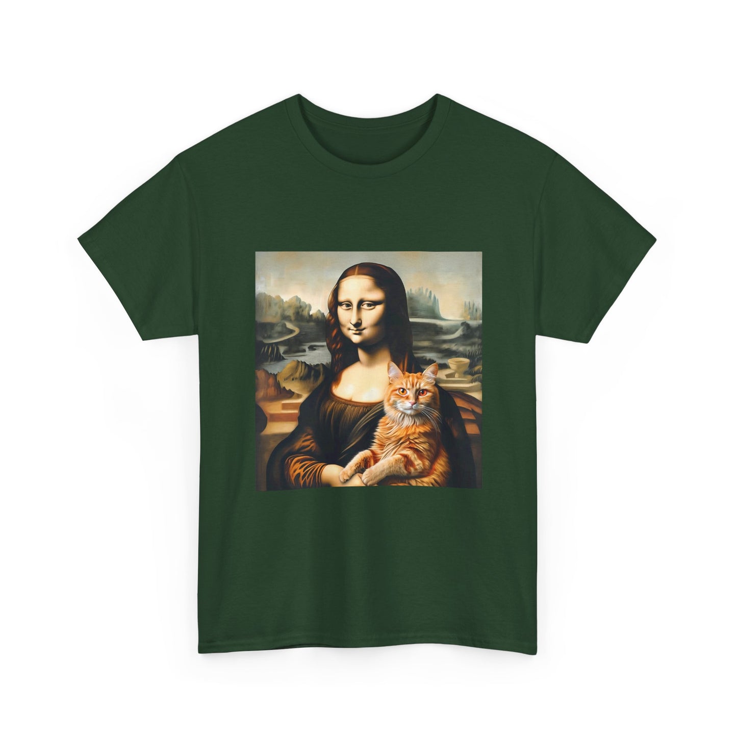 T-Shirt — Mona Lisa Holding a Cat Graphic Tee