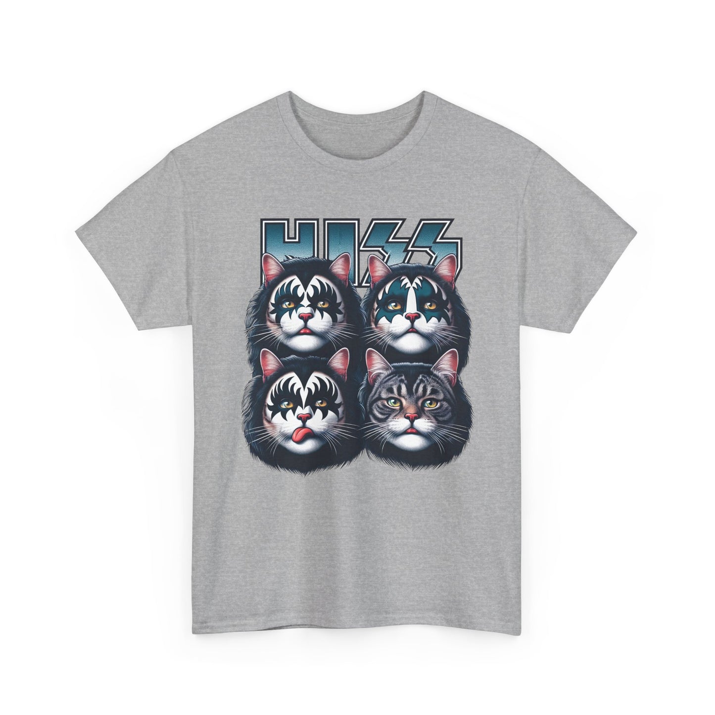 KISS-Style Rock Cat Band T-Shirt