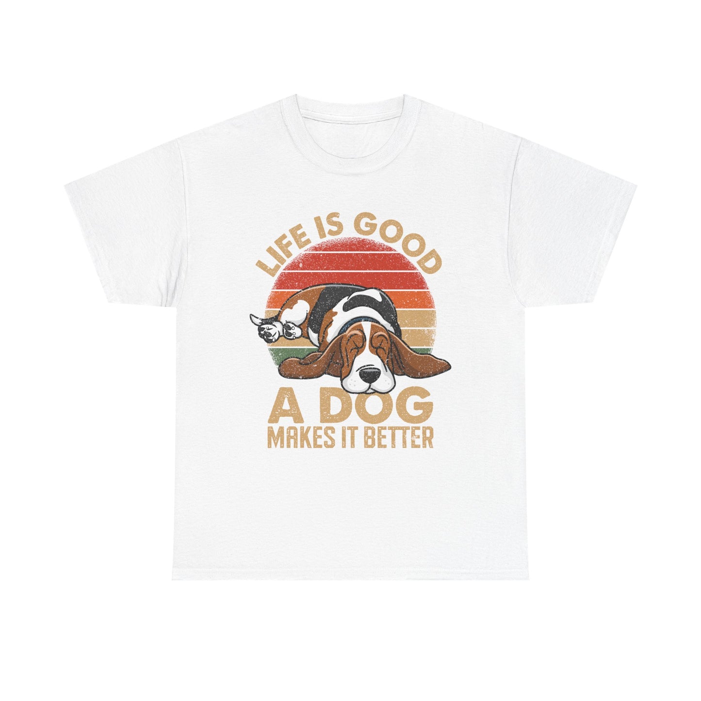 Life Is Good "A Dog Makes It Better" T-Shirt — Cute Retro Dog Lover Tee