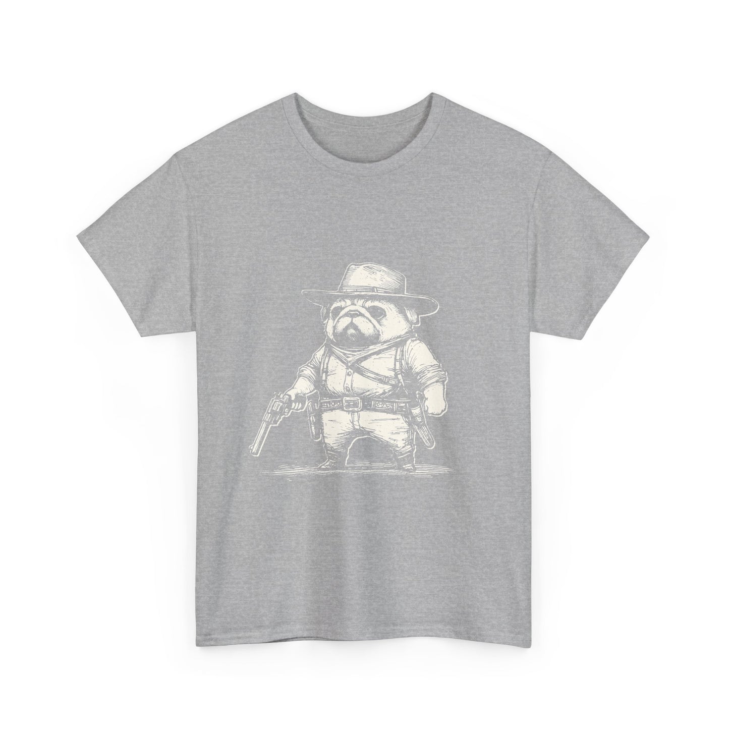 Pug Gunslinger T-Shirt – Cute Cowboy Pug Graphic Tee