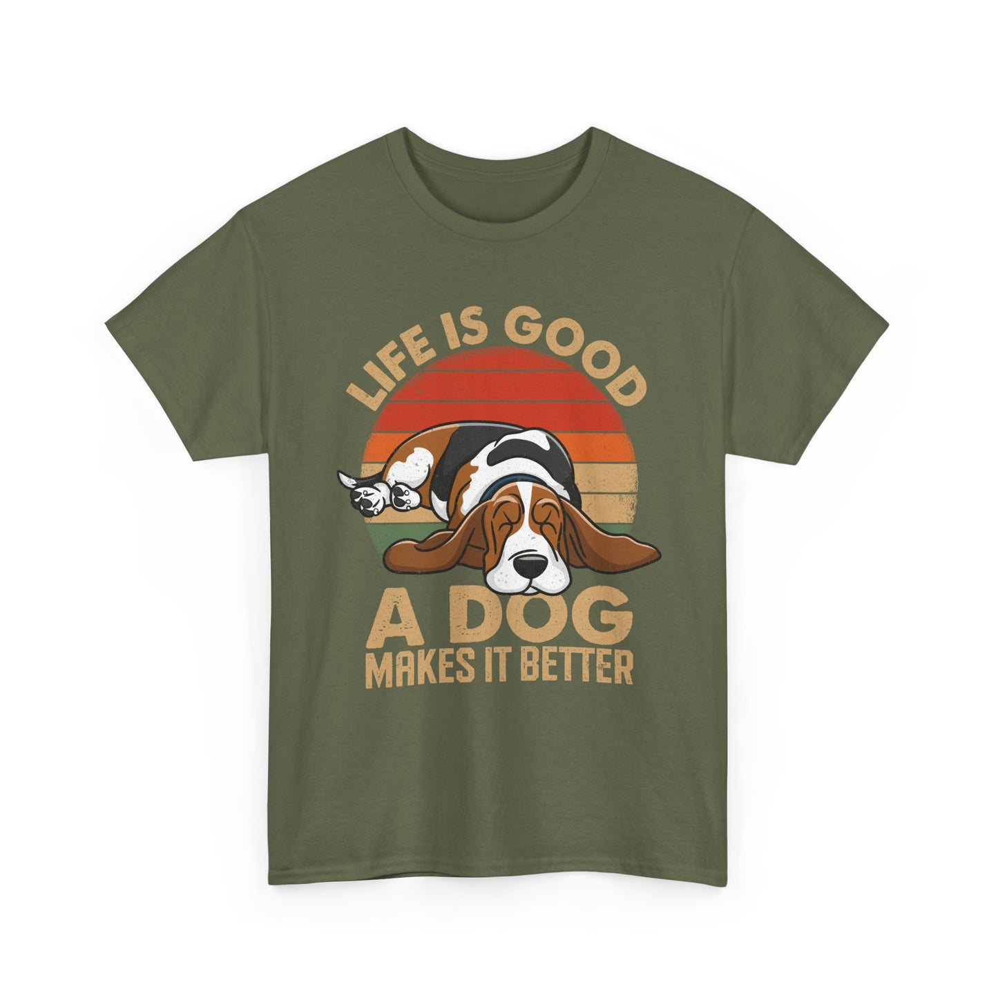 Life Is Good "A Dog Makes It Better" T-Shirt — Cute Retro Dog Lover Tee