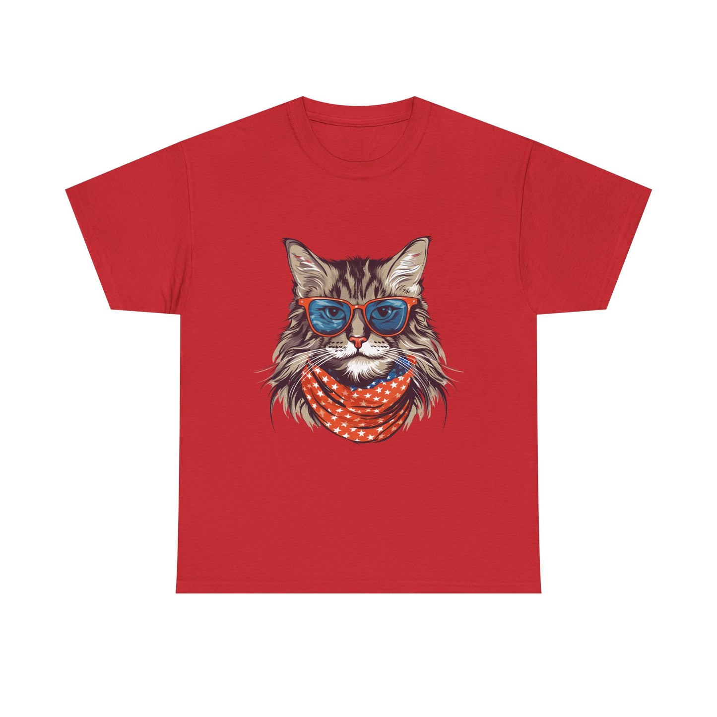 Cat with Sunglasses & Bandana T-Shirt — Cool Retro Cat Graphic Tee