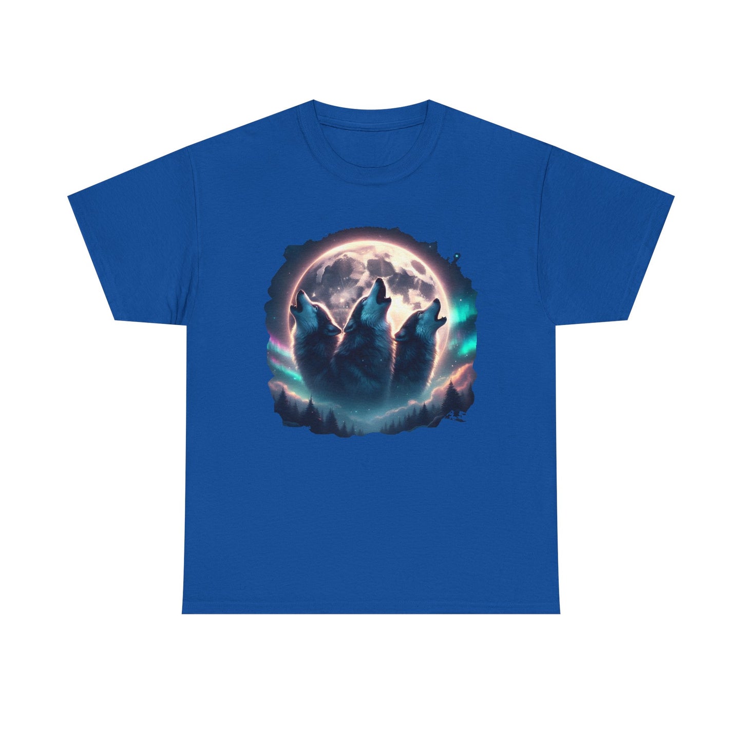 Wolf Moon T-Shirt — Howling Wolves Silhouette at Full Moon Graphic Tee