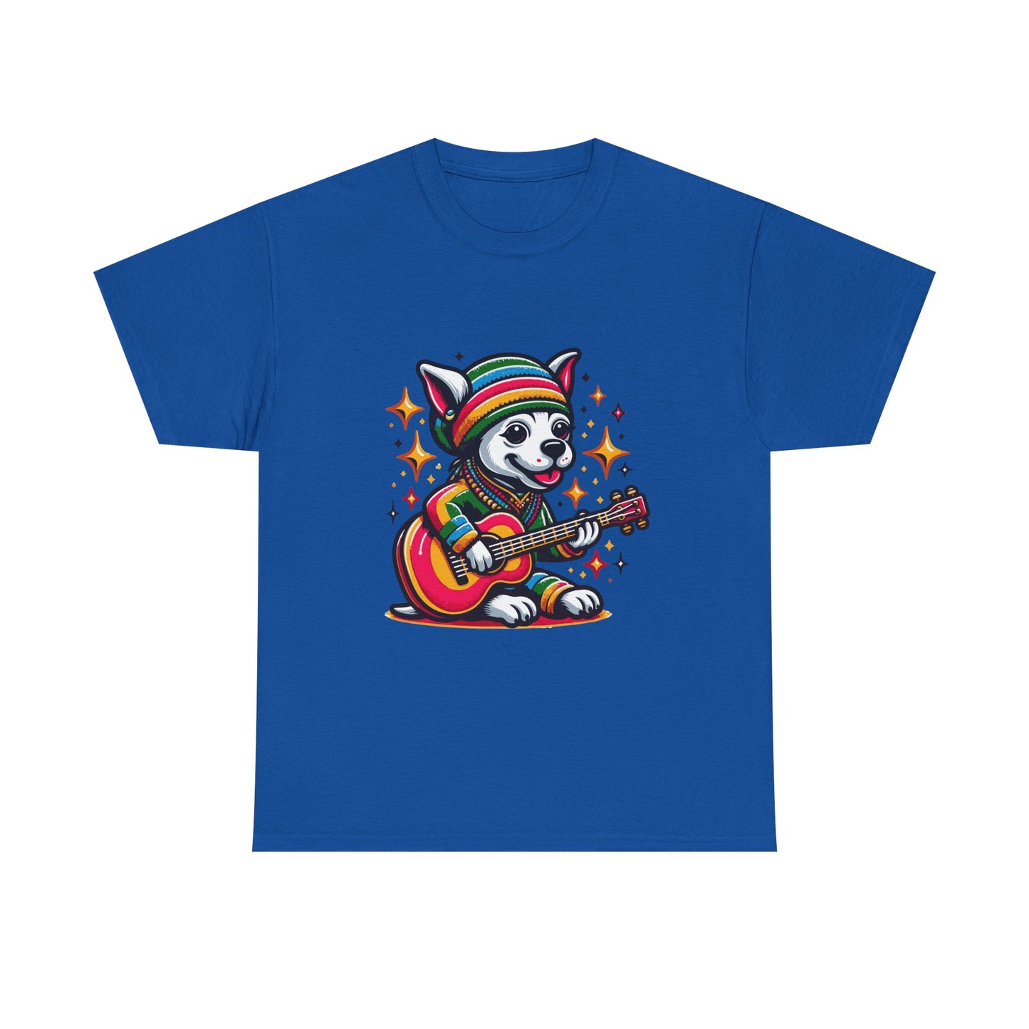 Pup Reggae Guitar Tee — Cute Dog Playing Guitar Graphic T-Shirt