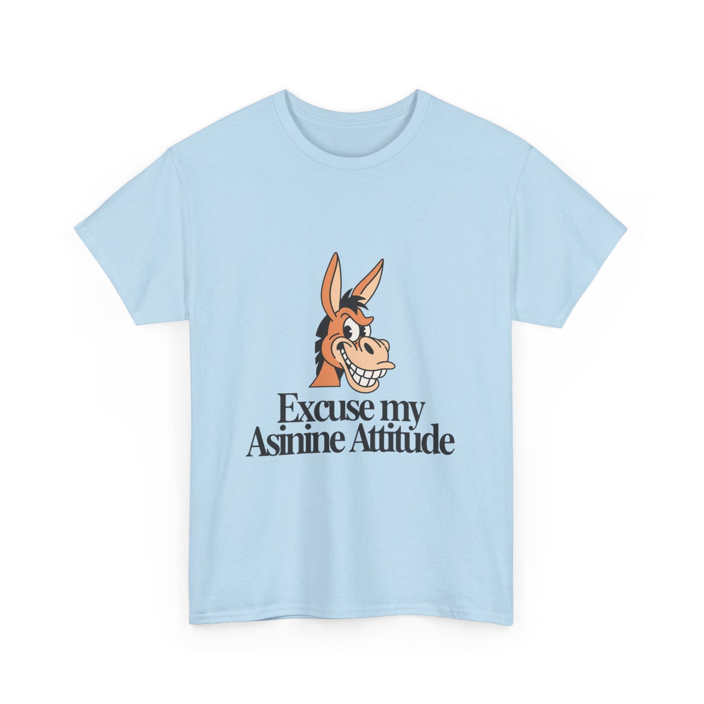 Funny Donkey Tee — "Excuse My Asinine Attitude" Casual Graphic T-Shirt