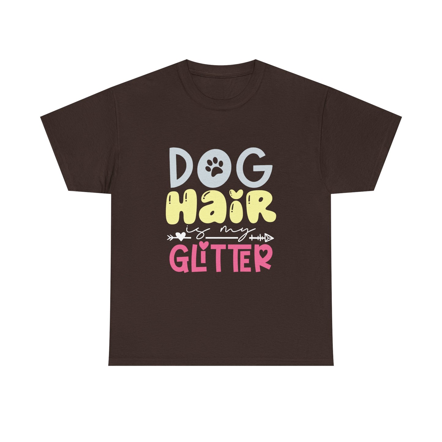 Dog Hair Glitter T-Shirt — Cute Paw Print Pet Lover Tee