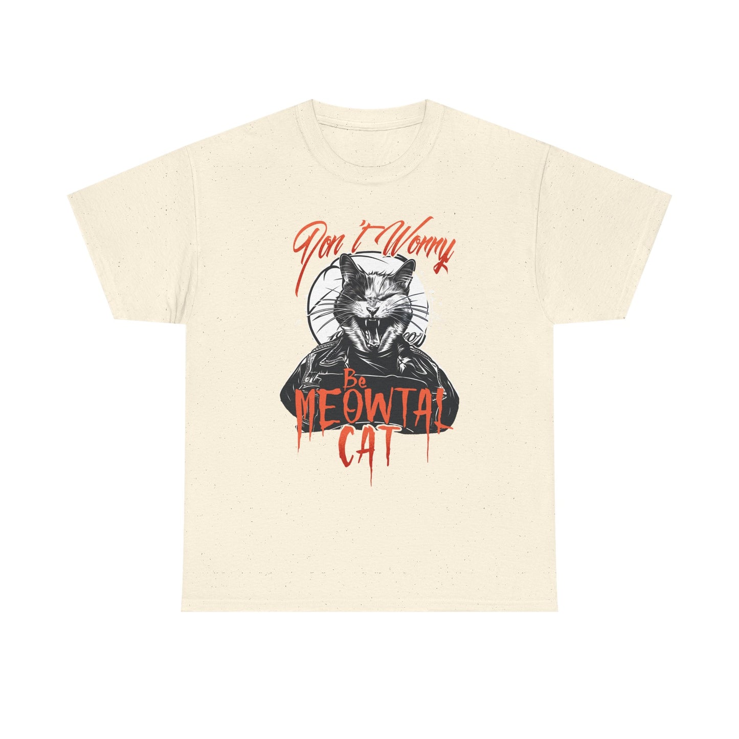 Meowtal Cat T-Shirt — 'Don't Worry' Gothic Cat Graphic Tee