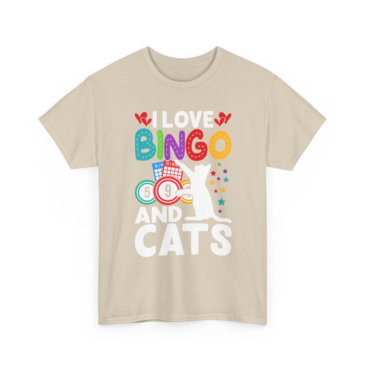 I Love Bingo and Cats T-Shirt — Funny Cat Lover Bingo Tee