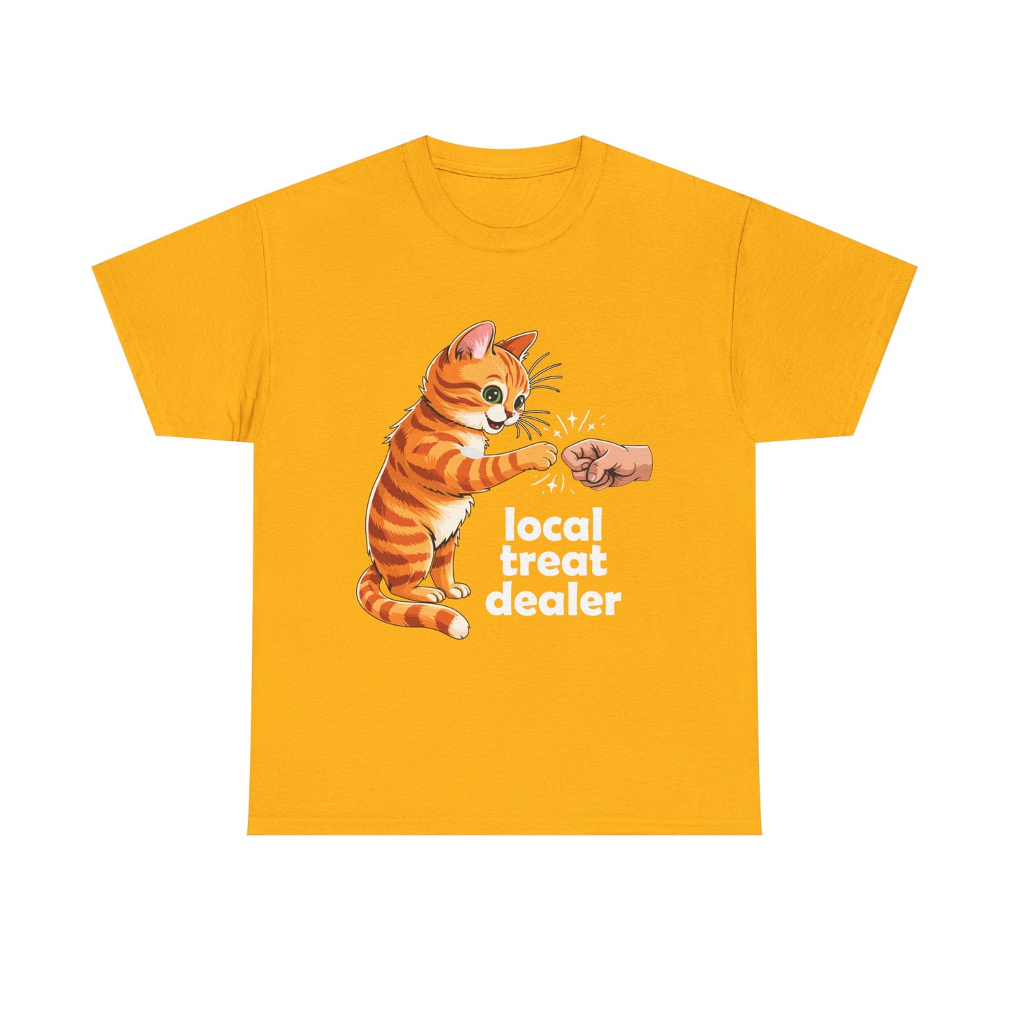 Cat T-Shirt — "Local Treat Dealer" Cute Ginger Kitty Fist Bump Tee