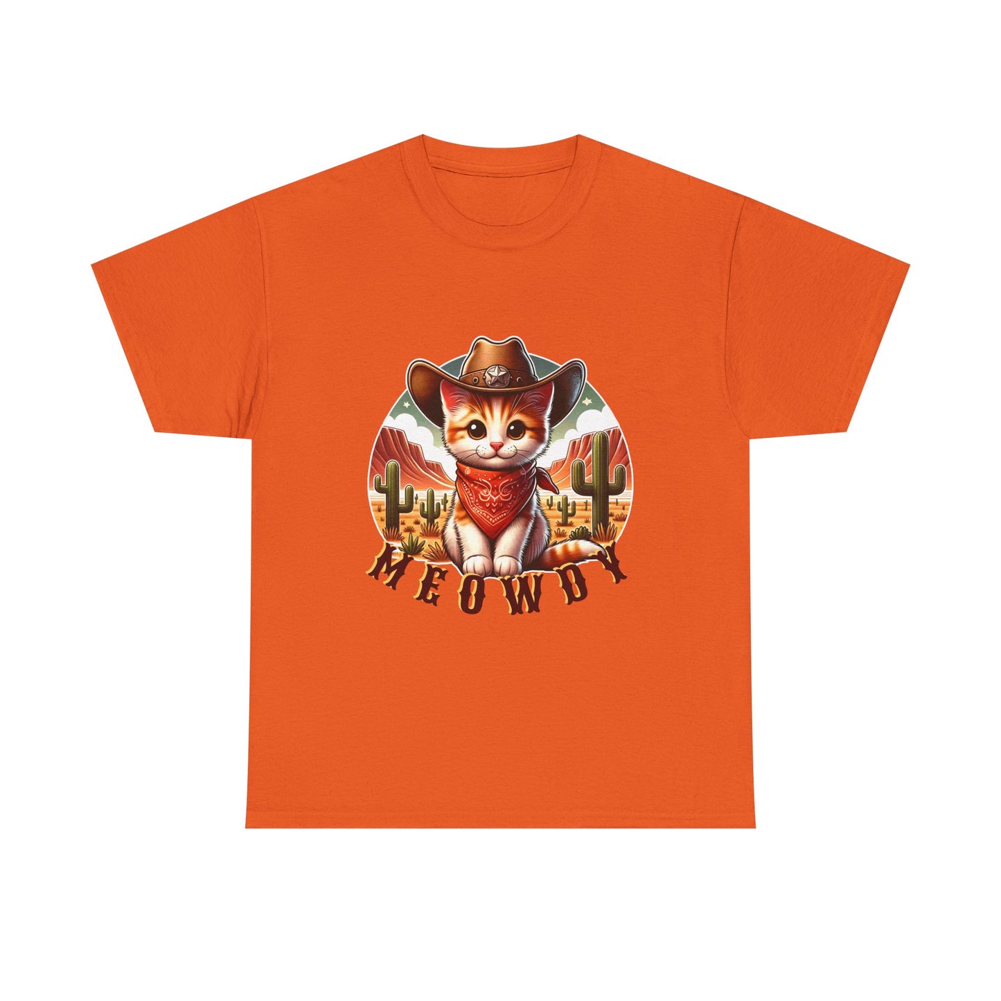 Cat Cowboy Tee — "Meowdy" Western Kitten Graphic T-Shirt