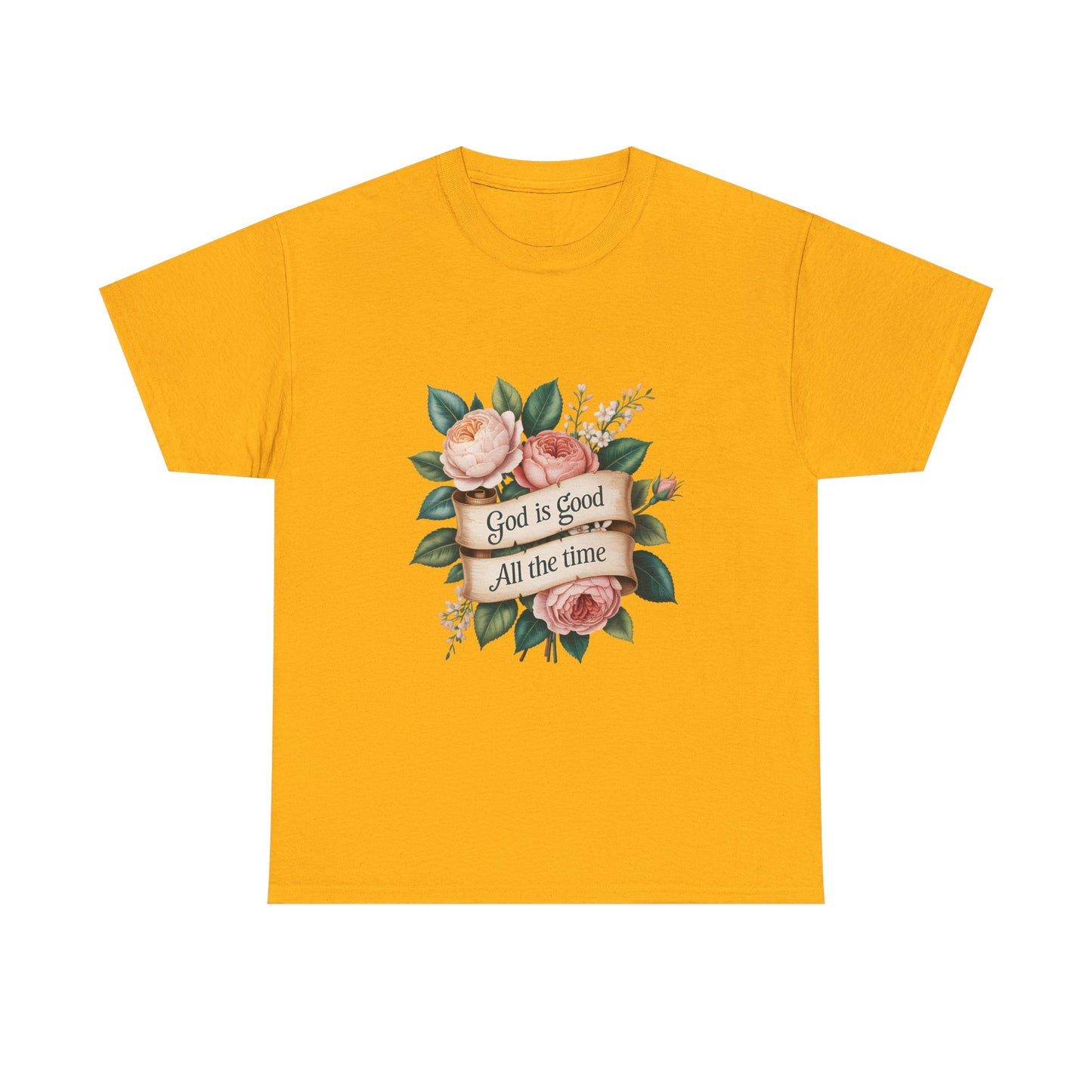Floral "God is Good All the Time" T‑Shirt