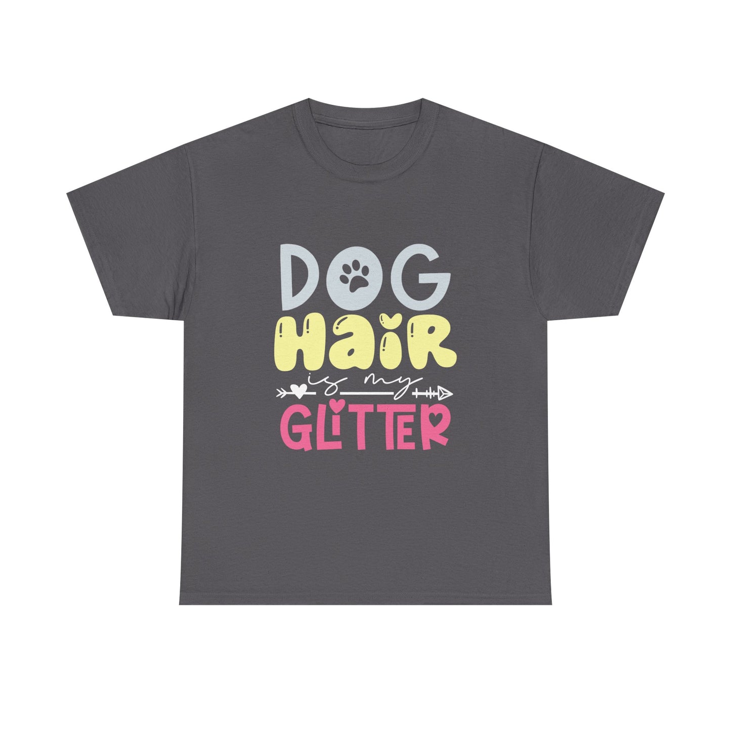Dog Hair Glitter T-Shirt — Cute Paw Print Pet Lover Tee